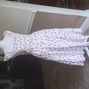 J.Crew Factory Strawberry Smocked Tiered Midi Dress